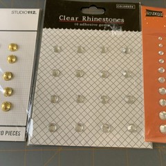 HUGE LOT Joann Scrap Essentials + More- Faux Eyelets Gems Rhinestones