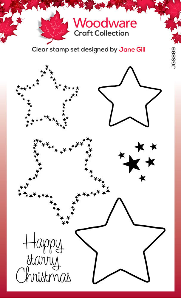 Woodware Craft Clear Stamp – PAINTABLE SHAPES STARS