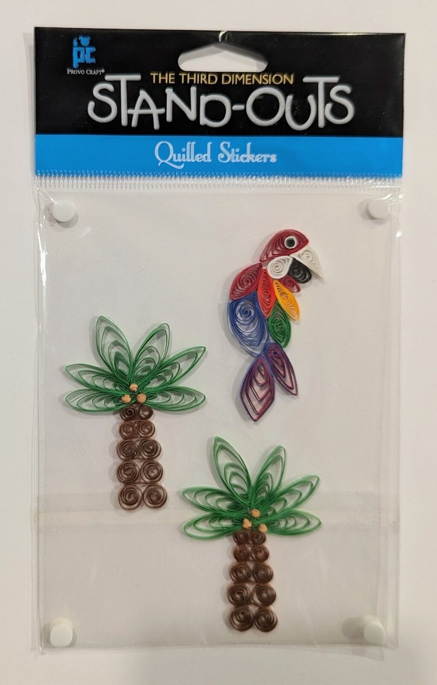 Palm Trees & Parrot Quilled Scrapbooking Stickers By Provo Crafts Stand-Outs
