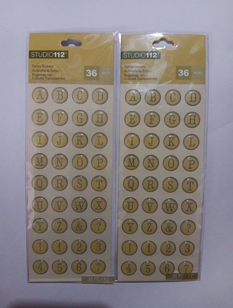 K Company 30-658691 Studio112 Epoxy Stickers Alphabet Pack of 2 72 Stickers