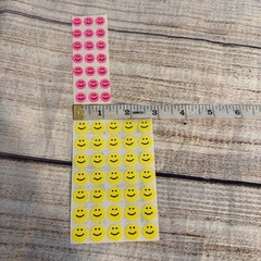 American Teaching Aids Vintage neon smiley face small stickers yellow pink