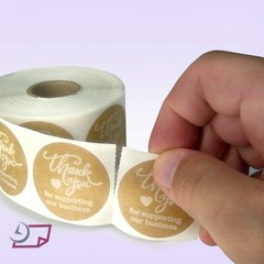 500 Kraft Paper ‘Thank You’ Stickers – Perfect for Small Businesses & Gifts