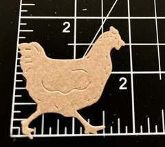 Barnyard Die Cuts * Chicken Trio * Twelve Sets * Black, White, Kraft or White