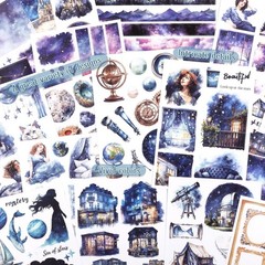 Galaxy Stickers for Journaling – 20 Sheets Star Space Fantasy Washi Paper Decals