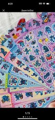 Stitch Stickers 8 Sheets! Over 100 pc Characters Stitch, LILO, Crafting Glitter