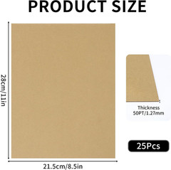 Chipboard Sheets 8.5″ X 11″ – 25 Sheets, 50PT Thick for Binding, Scrapbooking,