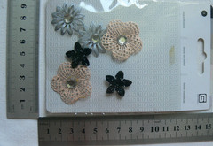 Vintage Little Black Dress METAL BUTTONS Collection x 6 Pk by BASIC GREY PetJb
