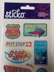 Sticko Coast to Coast Travel Road Signs Stickers 12PC EK Success 2014 Scrapbook