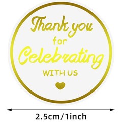 500Pcs 1 Inch Thank You For Celebrating With Us Stickers Wedding Party Favors