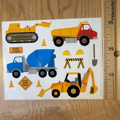Construction Vehicles Sticker Sheet Scrapbook Craft Stickers