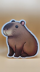 Capybara Animal Die Cut Scrapbooking Craft Embellishment Shape Brown White