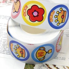 500Sheets/Roll Little Red Flower Reward Stickers Motivational Decals for Kinderg