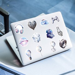 50Pcs Silver Decorative Stickers | Creative & Girly Heart Design Korean Ins Styl