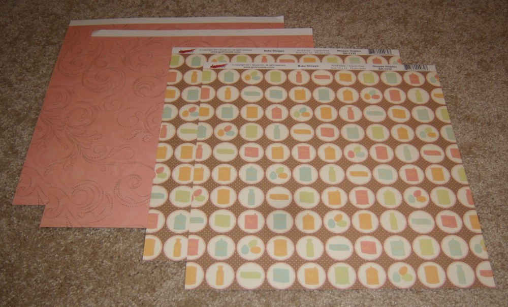 Moxxie 12×12 Double Sided Papers(4) ~ Bake Shoppe…..Kitchen Staples/Canisters