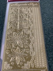 MAGENTA STYLE Christmas GOLD POINSETTIA & BORDERS Peel Off Sticker HOLIDAYS GOLD
