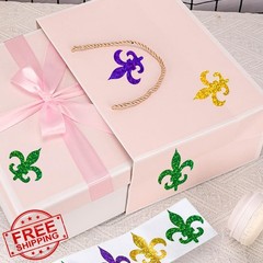 RUPOFUZA Mardi Gras Stickers Fleur De Lis Seal