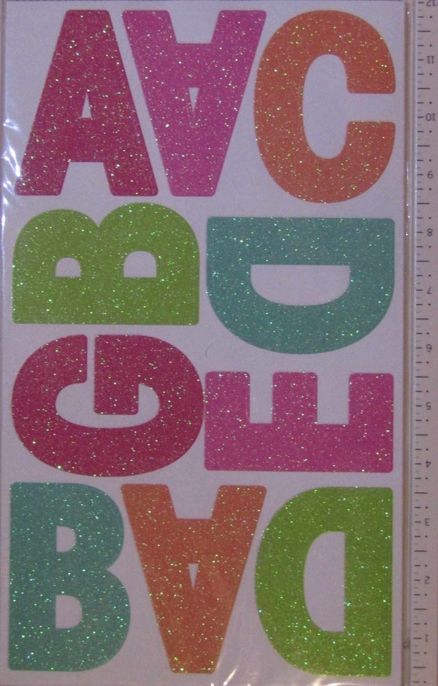 MAMBI Multi-Colored Glitter Uppercase Alphabet Stickers