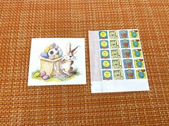 VINTAGE EASTER STICKER LOT BUNNY DUCK EGGS BASKET CHICKS MIX OF BRANDS