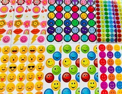 10 Sheets Wholesale Children Stickers Happy Face Food Fruit Dessert Smiley Faces
