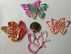 BUTTERFLY QUAD Die-Cut Embellishment(8pc)Bug•Insect •Flying•Wings•Card Making•