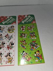 Lot Of 3 Vintage Mickey Mouse Stickers Disney Christmas 3M Post-It Stickers NOS