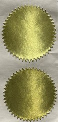 GOLD METALLIC ROUND ENVELOPE SEAL Sticker(6pc) Shine•Christmas•Award•Card Making