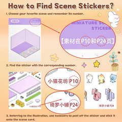 20 Sets DIY 3D Sticker Scene for Adults, Make Your Own Mini Cozy Shop House Roo