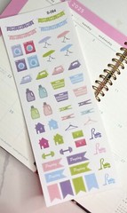 Laundry,Cleaning, Dish Wash,Vacuum,Car WashHandmake Erin Condren Planner Sticker