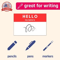 250 Pack – Hello My Name is Stickers, Name Tags Stickers Labels – 3″ x 2″, 5 Col