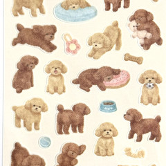 Cute Poodle Dog Stickers Made in Japan Kawaii Puppy Journal Scrapbook