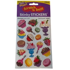 TREND CHOCOLATE CUPCAKE Scratch n Sniff Stinky Stickers 72 CT Party Loot T83038