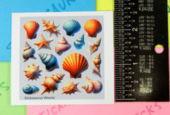 Colorful Seashells & Starfish Mini Mod Sticker Sheet