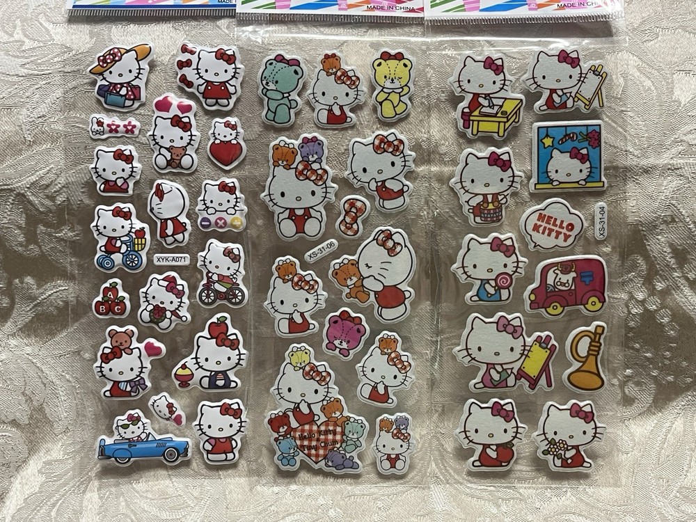 Retro Vintage Look Hello Kitty 3D Bubble Puffy Stickers 3 sets (#33)