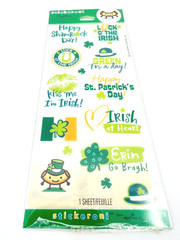 NEW Hallmark Stickeroni St Patrick’s Day Irish Phrases 12 Stickers ~ 1 Sheets