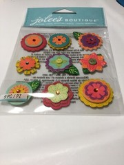 Jolee’s Boutique 9 pc Scrapbook stickers LAYERED MINI FLOWERS REPEATS New