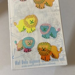 Vintage Sandylion Mother Of Pearl Lion Stickers