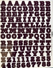 DEEP PLUM 3/4” ALPHABET Stickers(2 sheet)Making Memories •Letters•Numbers•Words•