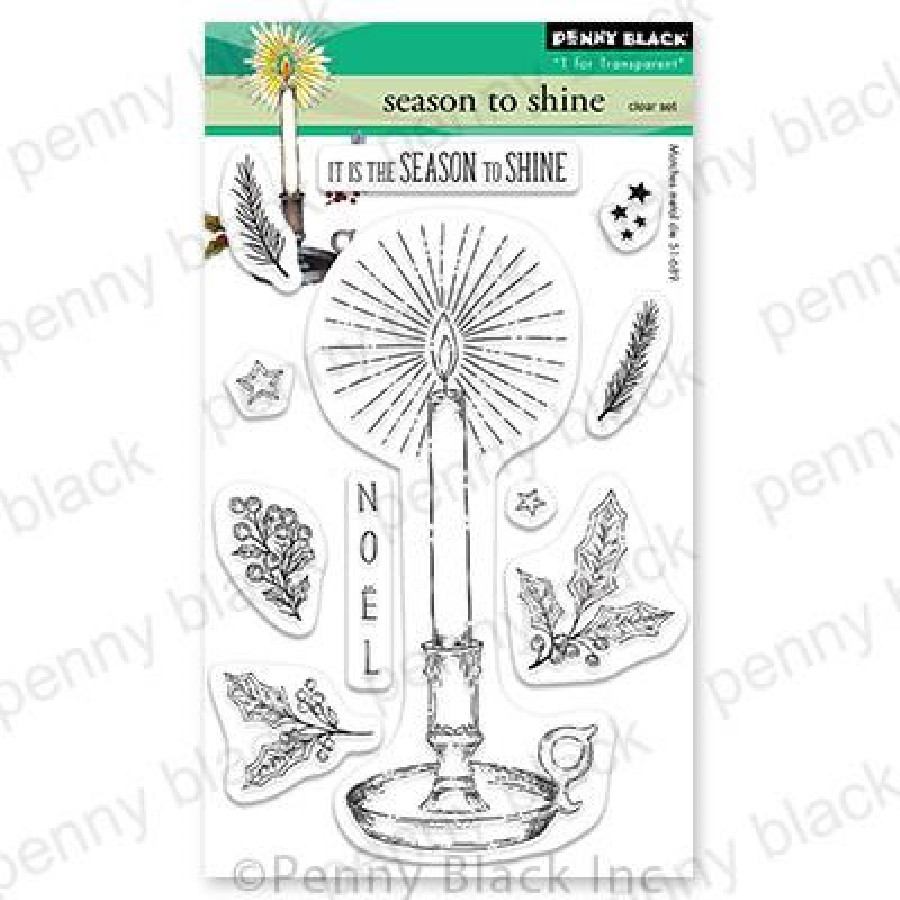 Penny Black Clear Cling Stamps n Metal die SEASON TO SHINE