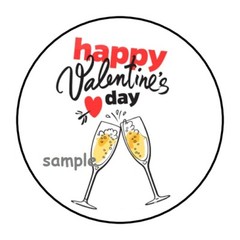 30 HAPPY VALENTINE’S DAY ENVELOPE SEALS LABELS STICKERS 1.5″ HEARTS CHAMPAGNE