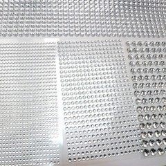 3 Sheets Clear Bling Round Rhinestones Gems Self-Adhesive Sticker Flat Back