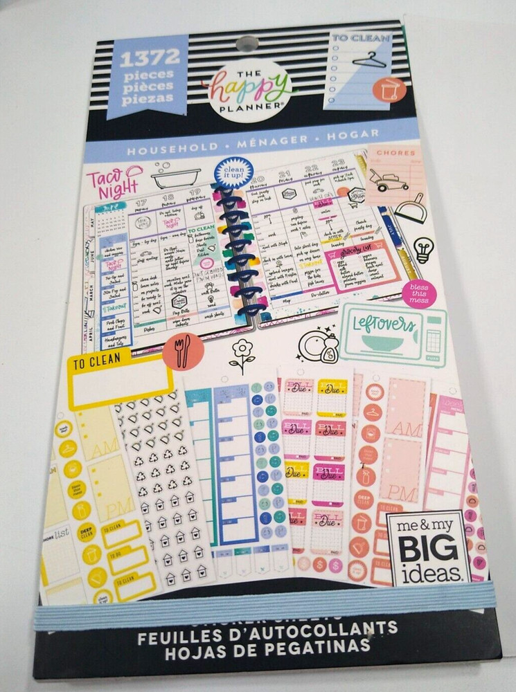 The Happy Planner Household Sticker Book 1372 pieces Missing 48 Stickers