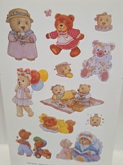 VTG 1993 Vintage Stickers Current Inc Teddy Bears «Teddyland» Sticker Sheet