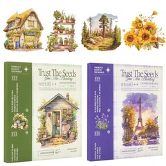 100 Sheets Vintage Flower Scrapbooking Stickers Set – Aesthetic Craft & Journali