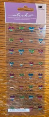 Lot Of 3 Sticko Candy Stripe Mini Hearts Miniature Peace Signs ScrapbooK Sticker