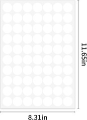 1″ White Dot Stickers 1050 PCS Round Circle Colored 1 inch,