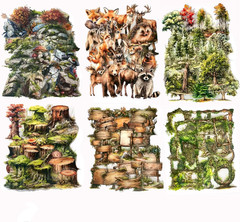 150 Pcs Forest Scrapbook Stickers for Journaling and Scrapbooking Supplies