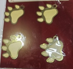 American Traditional Designs Lil’ Charms Embellishment-Dog print paws gold ×4