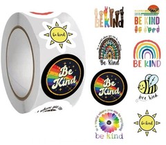 Be Kind Stickers (500Pcs), 8 Graphic Inspirational Quote Aesthetic Decal Roll…