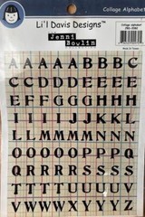 NEW VINTAGE LIL DAVIS JENNIE BOWLIN COLLAGE ALPHABET STICKER SHEET free USA sh