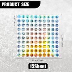 15 Sheets Mini Number Stickers 1-500 Round Labels Consecutive Numbering